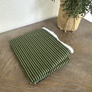 JoAnn Fabric Thin Green and Gold Striped 27x42"‎ School Uniform VTG Men Suiting